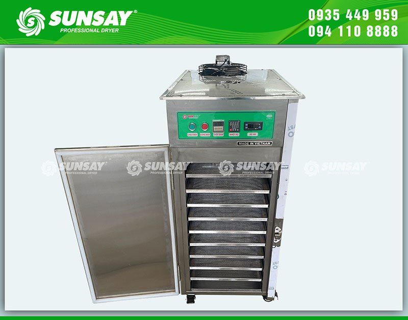 Máy sấy lạnh đối lưu gió 9 khay có thể sấy được đa dạng các loại thực phẩm
