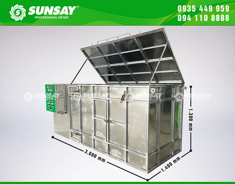 Kích thước của máy sấy nông sản 700kg