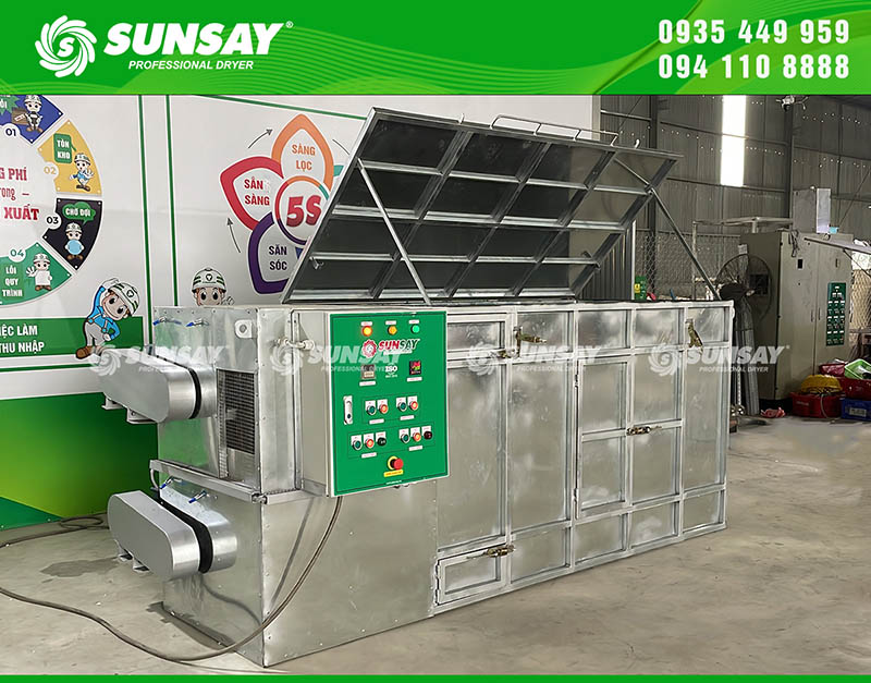Máy sấy vĩ ngang 500kg đến Campuchia thành công