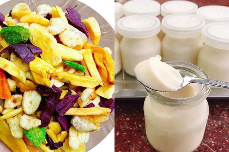 Kết hợp giữa hoa quả sấy và sữa chua