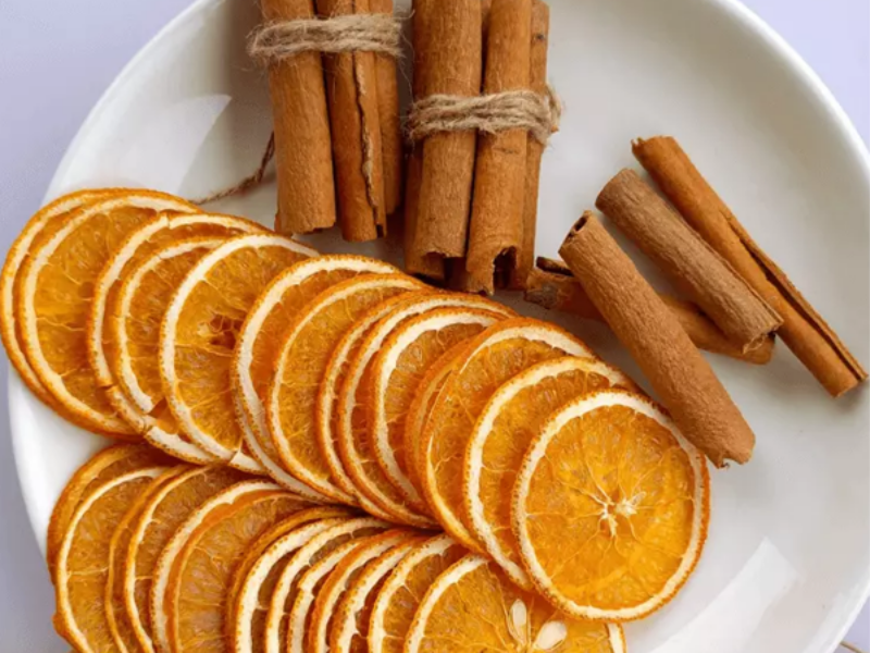 Trà cam non với quế