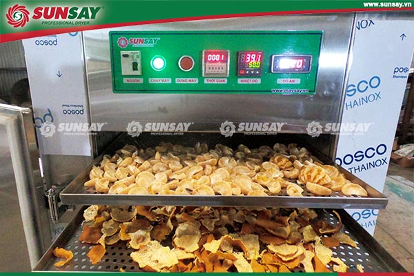 Sấy vỏ quýt với máy sấy SUNSAY