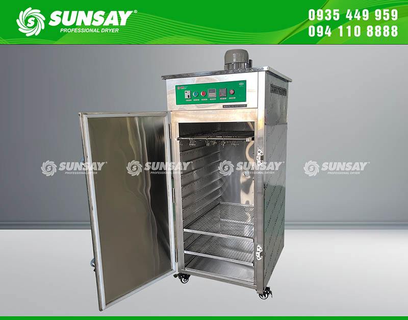 Máy sấy được đa dạng các loại trái cây, thực phẩm, có thể mua thêm lướt để sấy xen kẽ