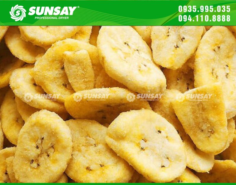 Sản phẩm chuối sấy giòn với máy sấy thăng hoa