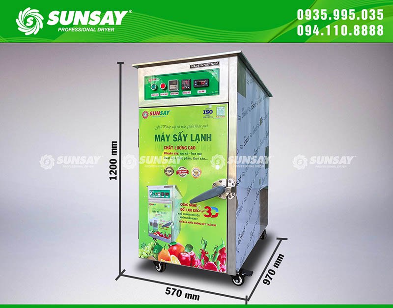 Mẫu tủ sấy lạnh thực phẩm 7 khay SUNSAY