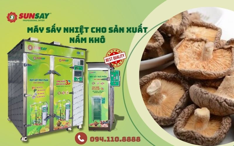 Máy sấy nhiệt cho sản xuất nấm khô