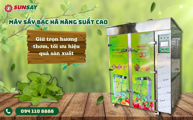 Máy sấy bạc hà năng suất cao