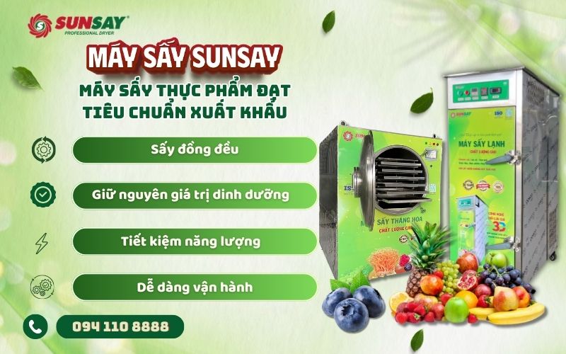 Máy sấy thực phẩm đạt tiêu chuẩn xuất khẩu