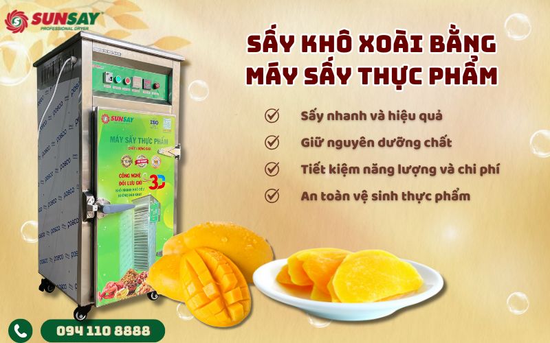 Sấy khô xoài bằng máy sấy thực phẩm